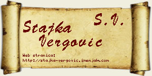 Stajka Vergović vizit kartica